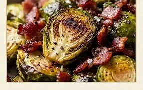 Roasted Brussels Sprouts with Beef Ham